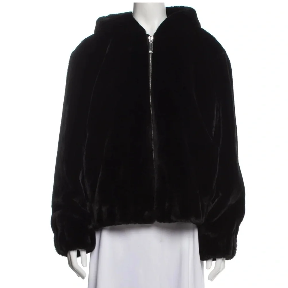 Michael Kors women’s black faux fur jacket size M